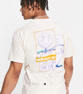 Camiseta Doble De Colección Y2k Rara Adidas Trifolio Floral Abstracto Gráfico Talla XL Foto 1 de 4