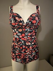 Joules Ladies Navy Red Floral Tankini Set Size 10 BNWT