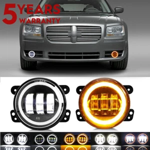 Par de luces antiniebla LED de parachoques redondas de 4 pulgadas para Dodge Magnum 2005 2006 2007 2008 EE. UU. - Imagen 1 de 16