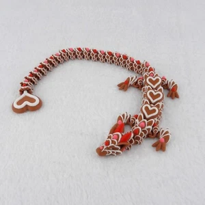 Heart Cookie Dragon - 3D Printed Articulated Toy - Cute Valentine Gift for Her - Picture 1 of 8