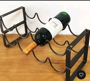 2 pcs Wine Bottle Holder Free Standing Stackable Metal Wine Storage Rack Counter - Picture 1 of 7