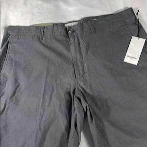 Goodfellow Hombre Gris Oscuro Tilo Frente Plano 9" Entrepierna Chino Pantalones Cortos - Talla 38 - Imagen 1 de 13