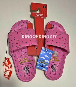 EDICIÓN LIMITADA FURGONETAS x THE SIMPSONS DONUT DIAPOSITIVAS TALLA 4 HOMBRE *En Mano Envío Rápido* - Imagen 1 de 3