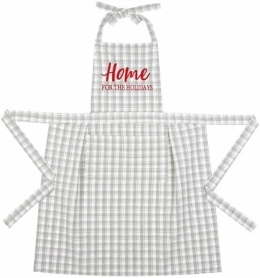 Delantal de casa a cuadros gris artesanal Pekín Foto 1 de 4