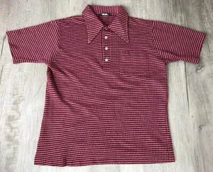 Vintage Leonardo Strassi Shirt 70s Disco Big Collar Mens Size Large 16-16.5 - Picture 1 of 12