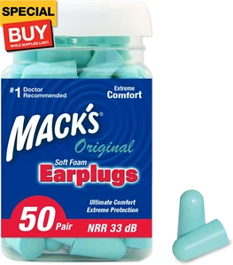 Original Soft Foam Earplugs, 50 Pair - 33dB Highest NRR, Comfortable Ear Plugs f - Picture 1 of 7