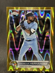 2022 Topps Chrome #185 Teoscar Hernandez Gold Lava Refractor /50 Blue Jays - Picture 1 of 2