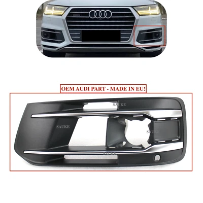 Original front bumper Left Side grille insert trim fits 2016 2017 2018 2019 Q7 - Image 1 of 4