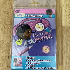 Disney Doc McStuffins Birthday Party Invitations & Envelopes Package of 8 - Picture 1 of 7