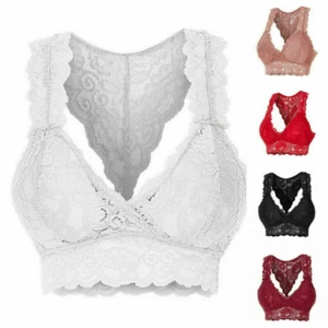 Plus Size Sexy Womens Solid Lace Bralettes Underwear Nightwear Bras Lingeries - Picture 1 of 42