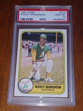 1981 Fleer #574 Rickey Henderson PSA 10 GEM MINT