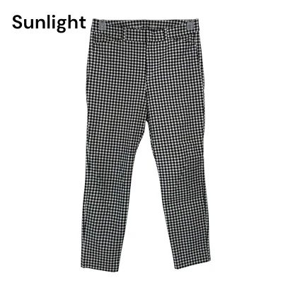 Old Navy Women High Rise Pixie Skinny Ankle Pant SZ 8 Black/White Gingham Print  - Image 1 of 4