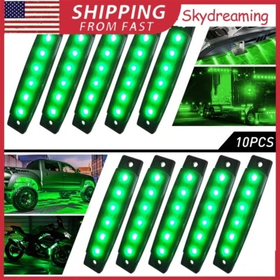 Luz de separación LED verde para remolque de camión 10 piezas luces de señalización laterales 3,8" impermeables Foto 1 de 4