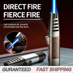 Fire Gas Lighters Metal Windproof Cigar Big Jet Flames Lighter Turbo Torch New - Bild 1 von 15