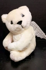 Vintage 1980s White Teddy Bear Plush Angel Vase Hugger Teleflora 9" - Picture 1 of 8