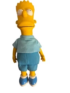 Vintage 1990 Bart Simpson Plush Doll Matt Groening Hard Plastic Head Ink on Face - Picture 1 of 6