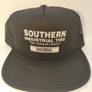 Cappello berretto camionista pneumatico solido industriale meridionale vintage maglia snapback nero - Foto 1 di 11
