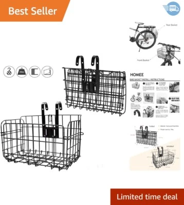 Versatile Bike Basket - Stainless Steel, Folding Design for Easy Storage & Use - Image 1 of 4