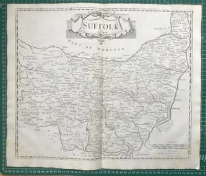 1695 Antique Morden Map Suffolk - from Camden's Brittania - Picture 1 of 5