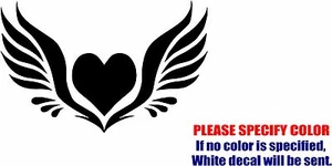 Angel Wings with Heart #4 Decal Sticker Funny Vinyl Car Window Bumper Laptop 7" - Imagen 1 de 3