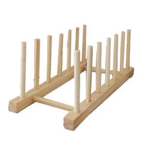 Wooden Dish Drying Rack Pine Wood Kitchen Stable Base With For Chopping - Picture 1 of 12