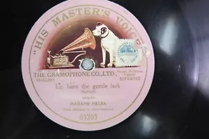 Nellie Melba - HMV 03203 - Lo Here The Gentle Lark - Picture 1 of 3