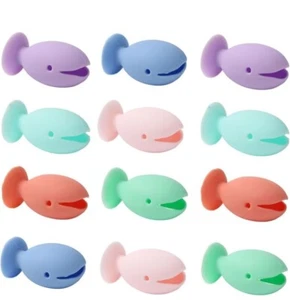 Lindo soporte de cepillo de dientes de silicona para peces de 12 piezas para almacenamiento higiénico de viaje - Imagen 1 de 4