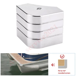 Aluminum Boat Deck Corner Pack of 1 Pontoon Corner Cap For 90° Rounded Corner - Picture 1 of 12