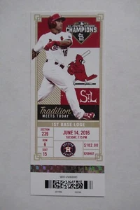 ST. LOUIS CARDINALS VS ASTROS 6/14/2016 FULL TICKET ~ RASMUS/ADAMS/MOSS HRs - Picture 1 of 1