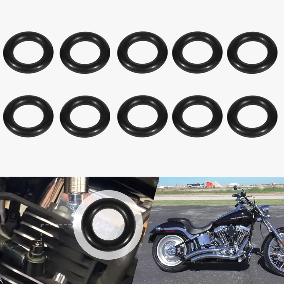 Replacement Fuel Line O-ring MC600-5 for Fuel Injected Harley-Davidsons 10PCS Foto 1 de 4