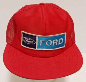 Cappello camionista snapback maglia vintage Ford Patch rosso bianco - Foto 1 di 6