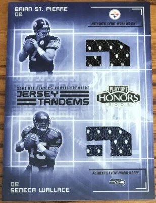 2003 Playoff Honors Jersey Tandems Brian St.Pierre/Seneca Wallace #JT-7 - Image 1 of 3