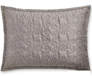Hotel Collection Classic Embossed Jacquard Quilted King Sham ~Silver💎👍 - Picture 1 of 4