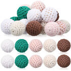 20Pcs Wooden Crochet Beads DIY Necklace Bracelet Supplies 20mm Car Gadgets-EQ