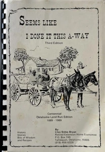 1989 SEEMS LIKE I DONE IT THIS A-WAY COOKBOOK CLEO STILES BRYAN, SIGNED 3RD EDIT - Imagen 1 de 6