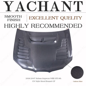 CARBON cw-Style Front Hood Bonnet Cover Kit For 06-07 Subaru Impreza WRX/STI 9th - Picture 1 of 16