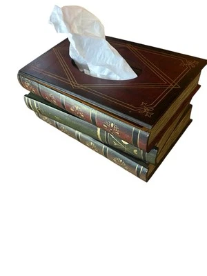 Livro antigo de madeira retrô clássico artesanal capa de caixa de tecido tecido retangular - Imagem 1 de 4