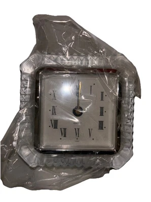 24% Lead Crystal Emerald Squared Clock New Sealed - Image 1 of 4
