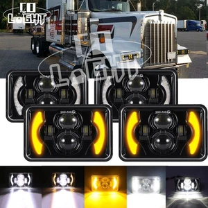 Faros LED 4x6" Hi/Lo/DRL para Kenworth T800 W900 Peterbilt 357 379 378 4 un. - Imagen 1 de 18