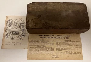 Loew's Grand Theater Brick Atlanta 1939 Vom Winde verweht Premier OVP - Bild 1 von 8