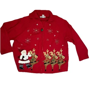 Tiara  International  Sweater Christmas  Women  Size 26/28 Plus Holiday Vintage - Picture 1 of 9