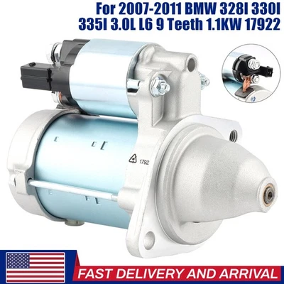 1.1KW 12V PMGR Starter Fits BMW E90 E60 E70 E84 328i 535i X1 X3 X5 2007-2014 New - Imagem 1 de 4