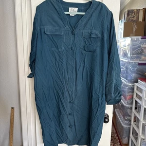 Abito vintage anni 80 90 verde acqua scuro 100% seta Victoria Soie taglia 20w lunghezza midi 4743 - Foto 1 di 9