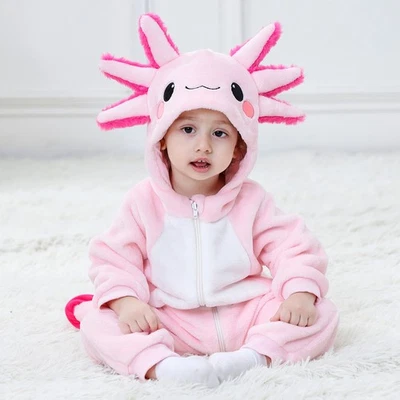 Baby Axolotl Costume Pink Toddler Girls Infant Animal Halloween Costumes Outfit - Image 1 of 4