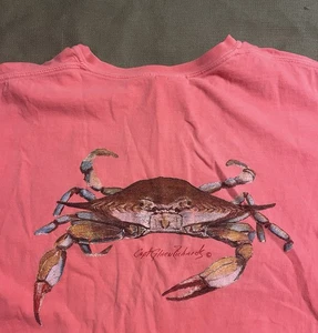 Vintage CAPTAIN GLAEN RICHARDS "CRAB" T-SHIRT ADULT M medium PEACH S/S nautical - Bild 1 von 5