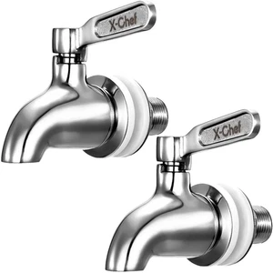 2 PCS Beverage Spigots Beverage Dispenser Spigot Replacement Stainless Steel Spi - Picture 1 of 12