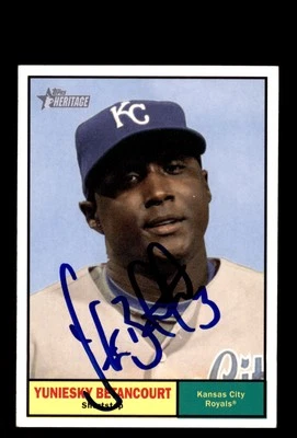 Signed Baseball Card Auto 2010 Topps Heritage #367 Yuniesky Betancourt Royals - Image 1 of 2