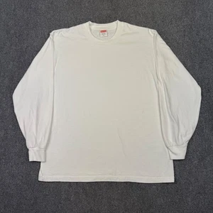 NWOT Supreme 100% Cotton Blank Long Sleeves T Shirt Tee Made In USA White Men M - Picture 1 of 5