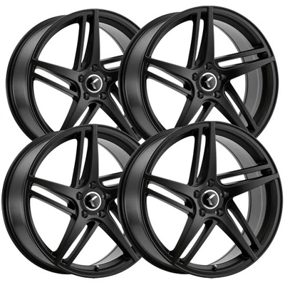 (Set of 4) Kraze KR195 Milano 18x8 5x120 +40mm Satin Black Wheels Rims 18" Inch - Image 1 of 4