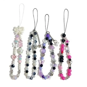 Phone Charms Cute Beaded Phone Lanyard Wrist Strap Aesthetic Cell Phone - Afbeelding 1 van 7